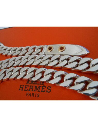 COLLIER HERMES SELLIER ARGENT / OR JAUNE