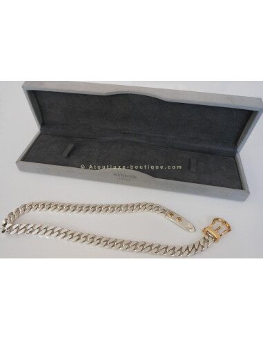 COLLIER HERMES SELLIER ARGENT / OR JAUNE