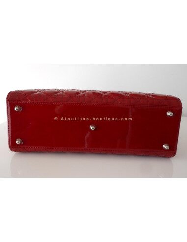 SAC LADY DIOR ROUGE VERNI - GRAND MODELE