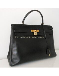 SAC HERMES KELLY 35 NOIR VINTAGE