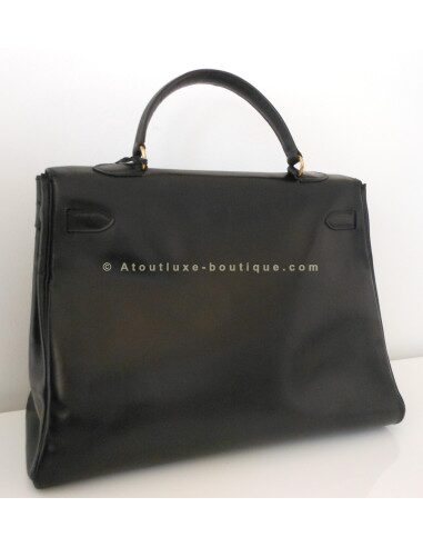 SAC HERMES KELLY 35 NOIR VINTAGE
