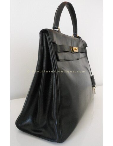 SAC HERMES KELLY 35 NOIR VINTAGE