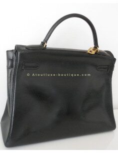 SAC HERMES KELLY 32 NOIR VINTAGE 2