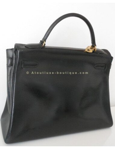 SAC HERMES KELLY 32 NOIR VINTAGE