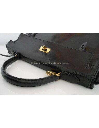 SAC HERMES KELLY 32 NOIR VINTAGE