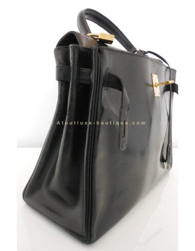 SAC HERMES KELLY 32 NOIR VINTAGE