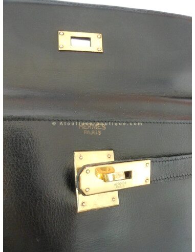 SAC HERMES KELLY 32 NOIR VINTAGE