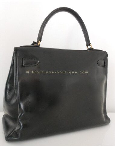SAC HERMES KELLY 28 NOIR VINTAGE