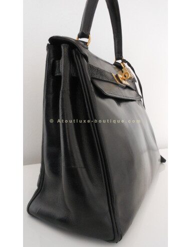 SAC HERMES KELLY 28 NOIR VINTAGE