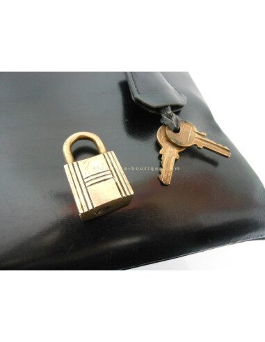 SAC HERMES KELLY 28 NOIR VINTAGE