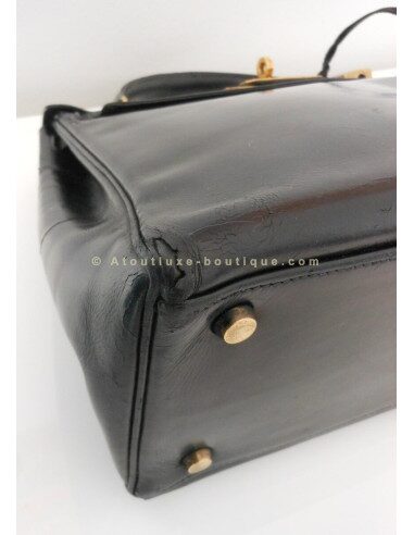 SAC HERMES KELLY 28 NOIR VINTAGE
