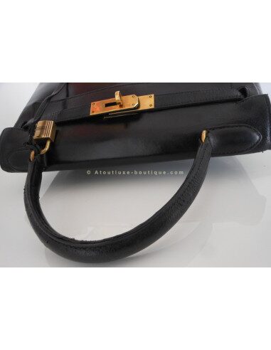 SAC HERMES KELLY 28 NOIR VINTAGE