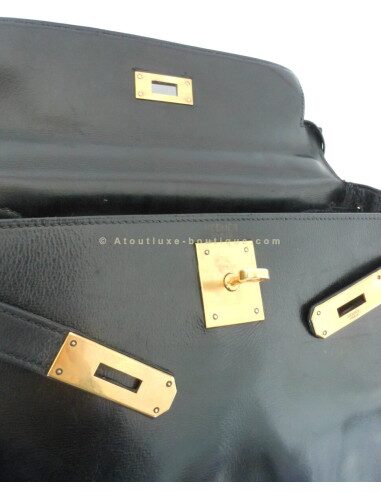 SAC HERMES KELLY 28 NOIR VINTAGE
