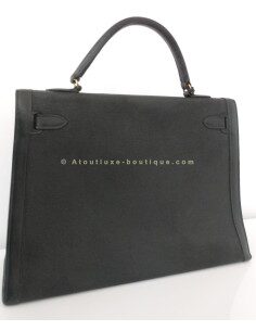 SAC HERMES KELLY NOIR VINTAGE BI-MATIERE 2