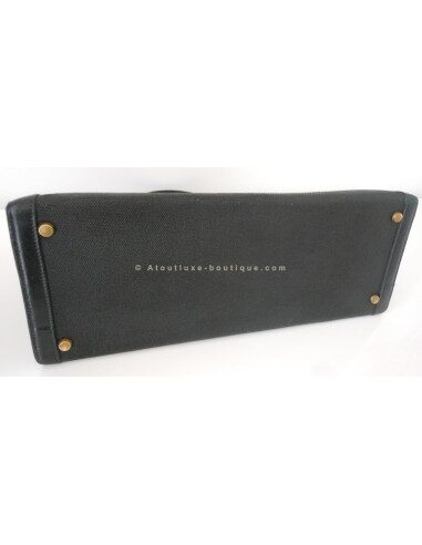 SAC HERMES KELLY NOIR VINTAGE BI-MATIERE