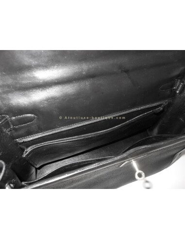 SAC HERMES KELLY NOIR VINTAGE BI-MATIERE