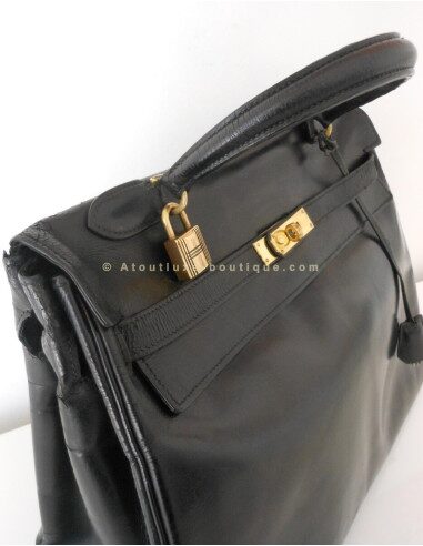 SAC HERMES KELLY 35 NOIR VINTAGE