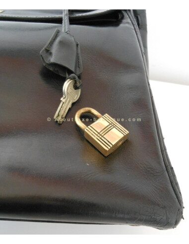 SAC HERMES KELLY 35 NOIR VINTAGE