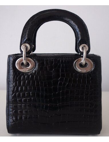 SAC MINI LADY DIOR ALLIGATOR