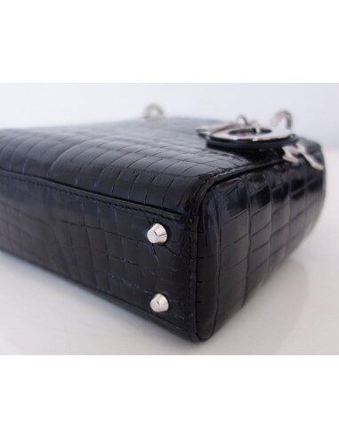 SAC MINI LADY DIOR ALLIGATOR
