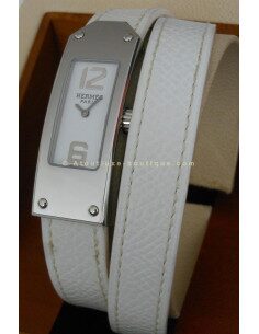 MONTRE HERMES KELLY 2 DOUBLE TOUR BLANC