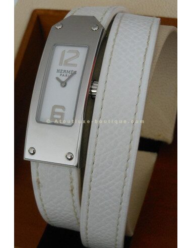 MONTRE HERMES KELLY 2 DOUBLE TOUR BLANC