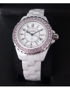 Montre Chanel J12 saphirs roses
