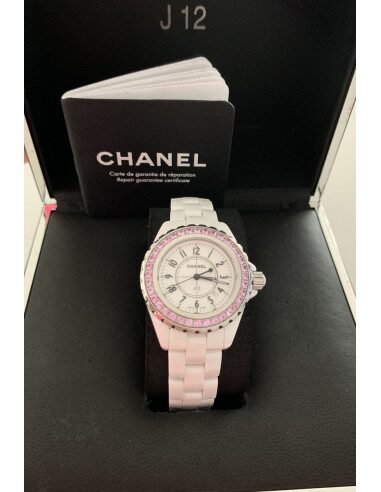 Montre Chanel J12 saphirs roses