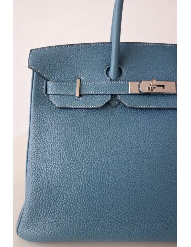 Sac Hermes Birkin 35 bleu jean