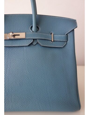Sac Hermes Birkin 35 bleu jean