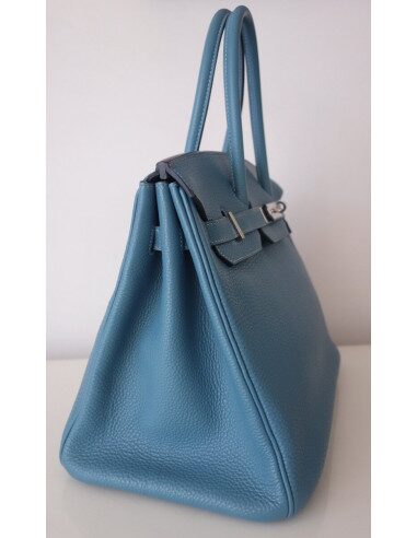 Sac Hermes Birkin 35 bleu jean