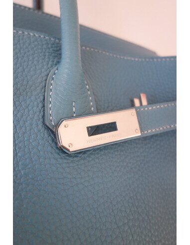 Sac Hermes Birkin 35 bleu jean