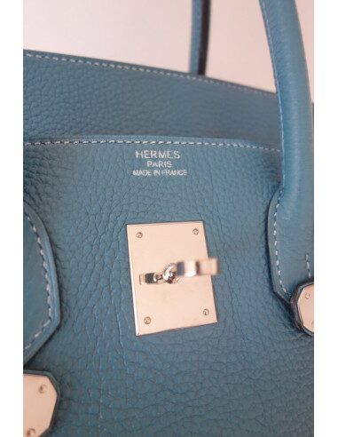 Sac Hermes Birkin 35 bleu jean