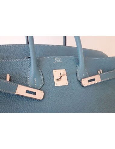 Sac Hermes Birkin 35 bleu jean