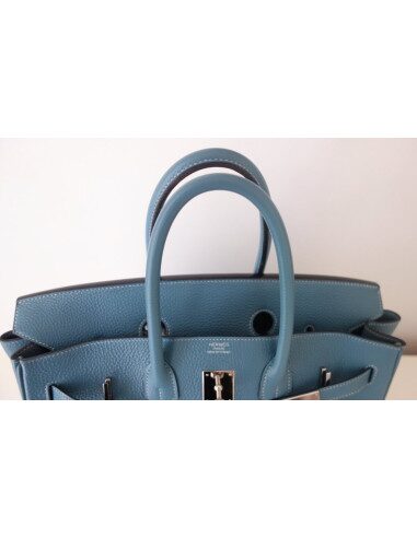 Sac Hermes Birkin 35 bleu jean