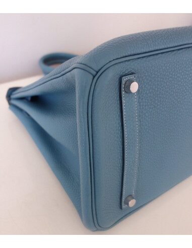 Sac Hermes Birkin 35 bleu jean