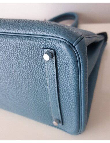Sac Hermes Birkin 35 bleu jean