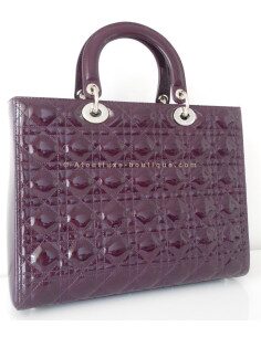 SAC LADY DIOR GRAND MODELE AUBERGINE 2
