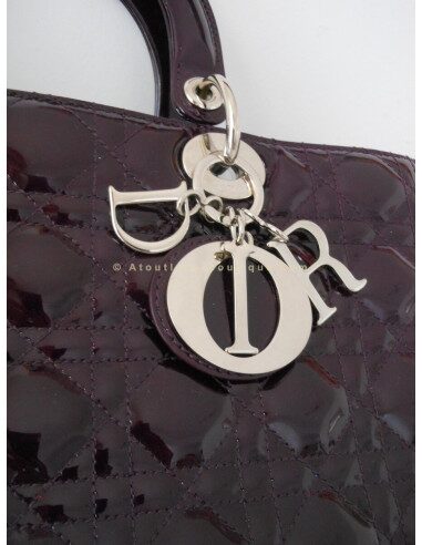 SAC LADY DIOR GRAND MODELE AUBERGINE