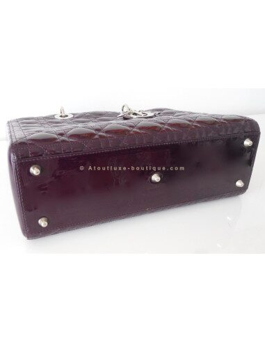 SAC LADY DIOR GRAND MODELE AUBERGINE