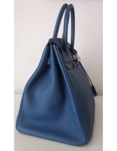 Sac Hermes Birkin 35 bleu Thalassa