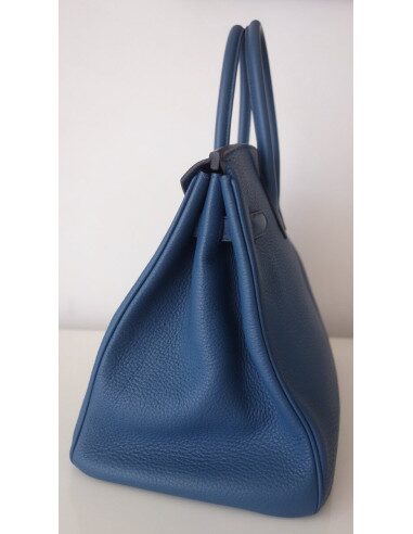 Sac Hermes Birkin 35 bleu Thalassa