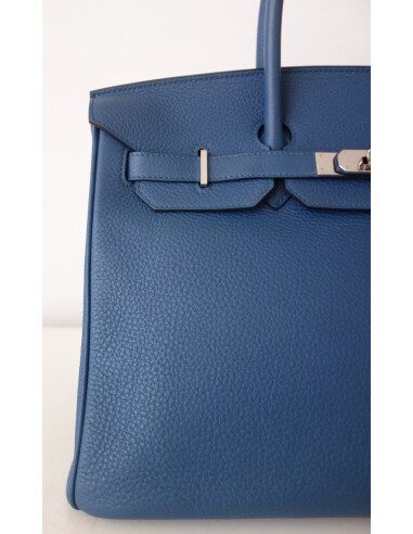 Sac Hermes Birkin 35 bleu Thalassa