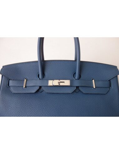 Sac Hermes Birkin 35 bleu Thalassa