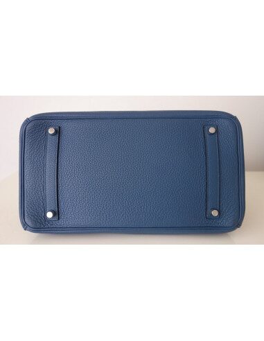 Sac Hermes Birkin 35 bleu Thalassa