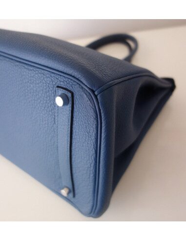 Sac Hermes Birkin 35 bleu Thalassa