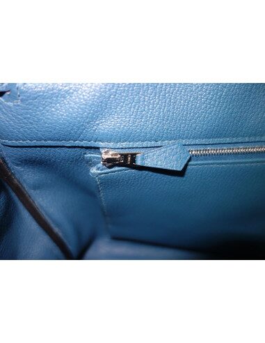 Sac Hermes Birkin 35 bleu Thalassa