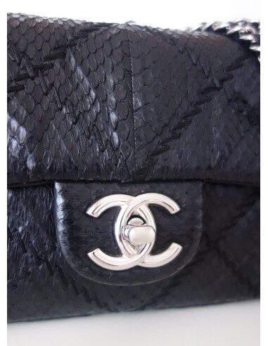 Sac Chanel Classique python noir