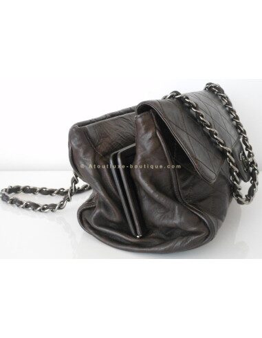 SAC CHANEL TIMELESS CUIR MARRON