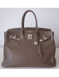 Sac Hermes Birkin 35 étoupe 2